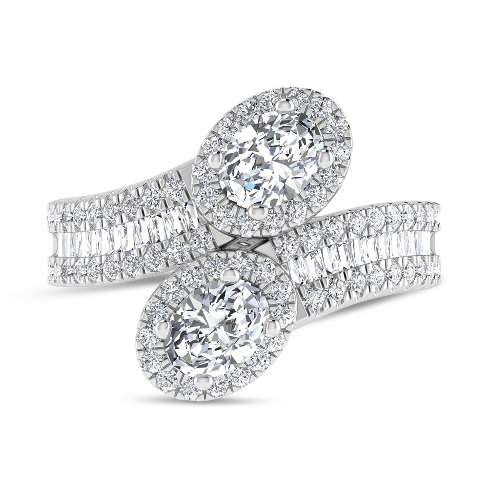 14K White Gold 1 1/2 Ct.Tw. Labgrown Diamond Fashion Ring