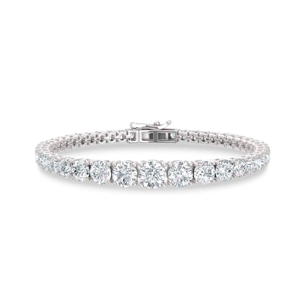 14K White Gold Lab Grown Diamond 10 Ct.Tw. Gratuating Bracelet