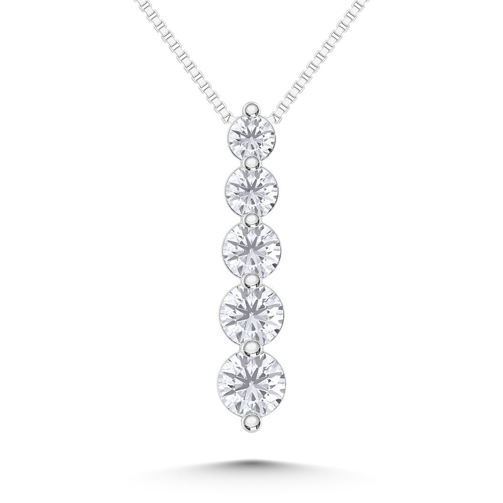10K White Gold Lab Grown Diamond 1/2 Ct.Tw. Fashion Pendant