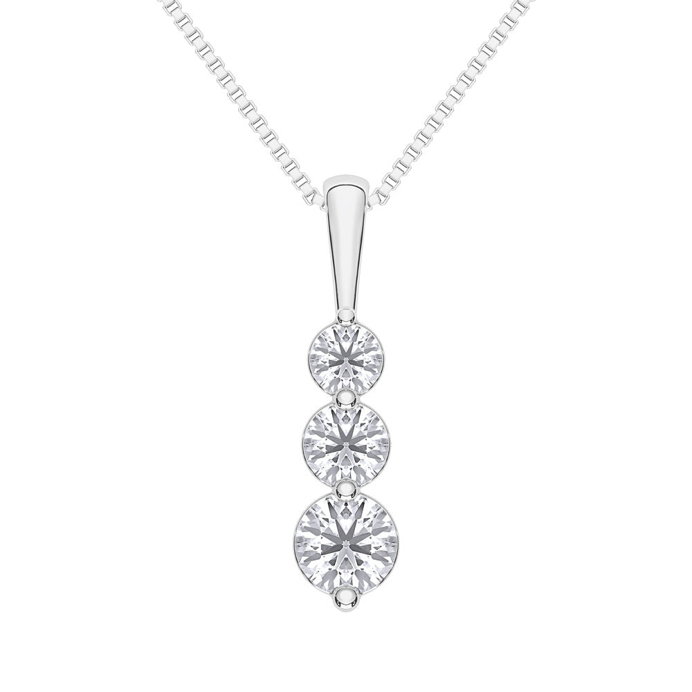 10K White Gold Lab Grown Diamond 1/2 Ct.Tw. Fashion Pendant