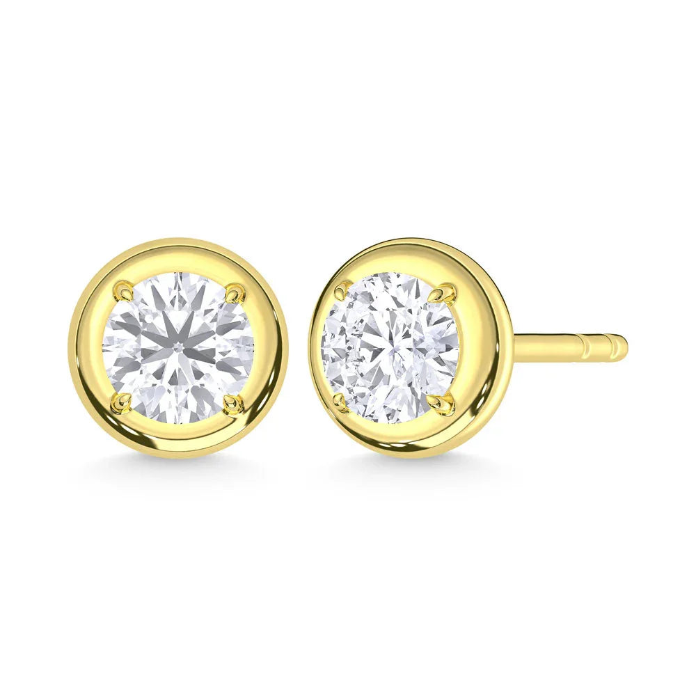 10K Yellow Gold 1/4 Ct.Tw. Lab Grown Diamond Solitaire Earrings  Picasso Gold & Diamond Jewelry