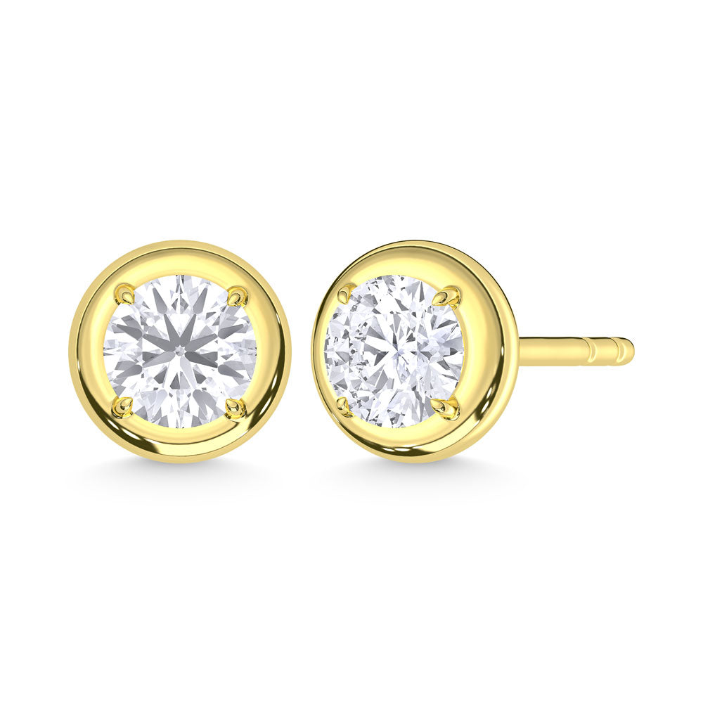 10K Yellow Gold 1/4 Ct.Tw. Lab Grown Diamond Solitaire Earrings  Picasso Gold & Diamond Jewelry