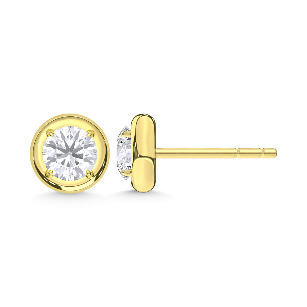10K Yellow Gold 1/4 Ct.Tw. Lab Grown Diamond Solitaire Earrings  Picasso Gold & Diamond Jewelry