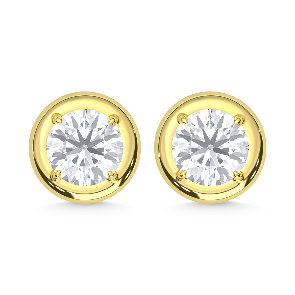 10K Yellow Gold 1/4 Ct.Tw. Lab Grown Diamond Solitaire Earrings  Picasso Gold & Diamond Jewelry