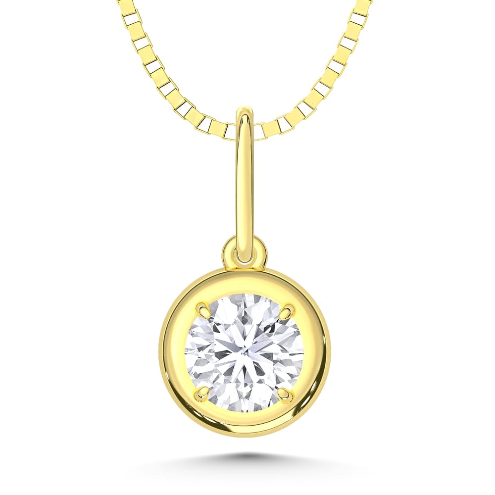 10K Yellow Gold 1/3 Ct.Tw. Lab Grown Diamond Solitaire Pendant  Picasso Gold & Diamond Jewelry
