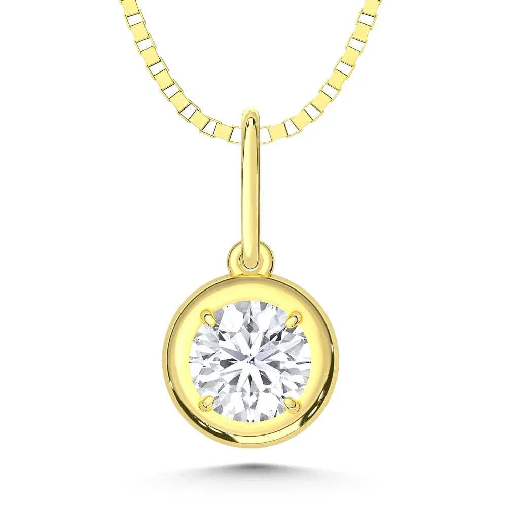 10K Yellow Gold 1/3 Ct.Tw. Lab Grown Diamond Solitaire Pendant  Picasso Gold & Diamond Jewelry