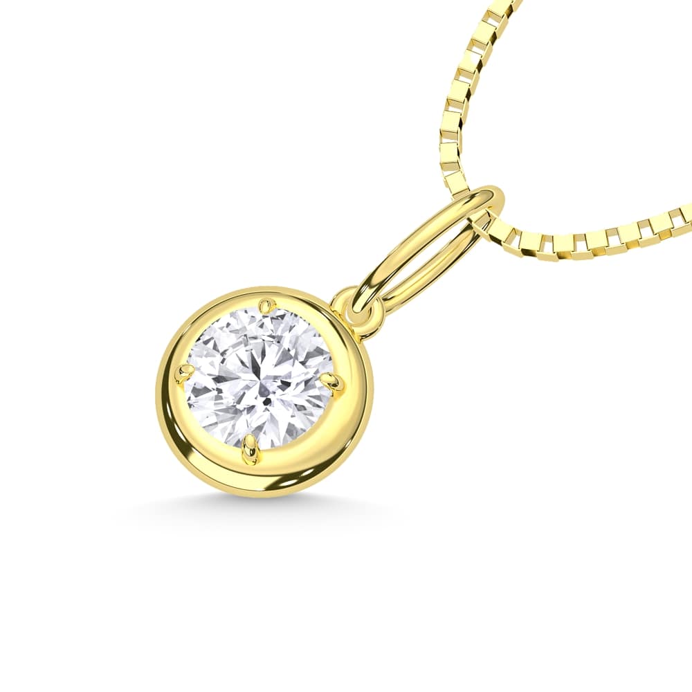 10K Yellow Gold 1/3 Ct.Tw. Lab Grown Diamond Solitaire Pendant  Picasso Gold & Diamond Jewelry