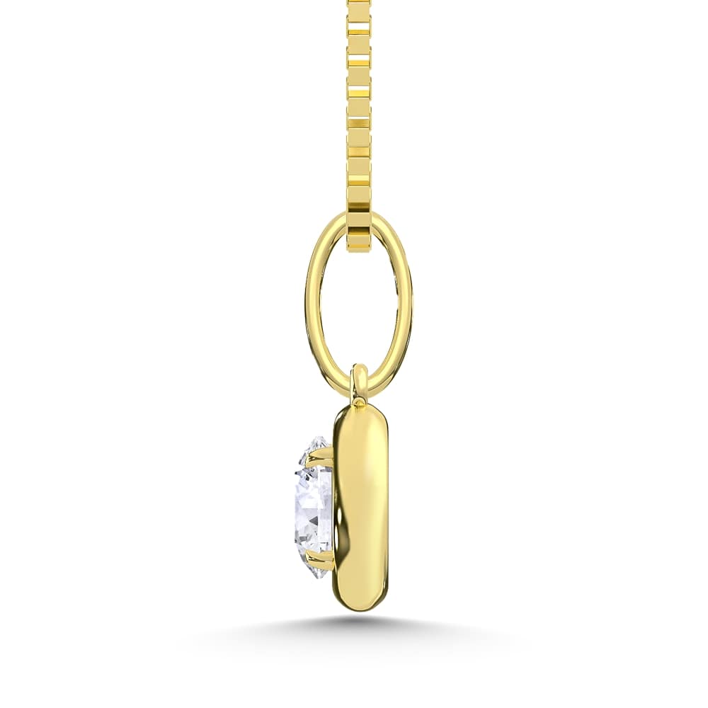 10K Yellow Gold 1/3 Ct.Tw. Lab Grown Diamond Solitaire Pendant  Picasso Gold & Diamond Jewelry