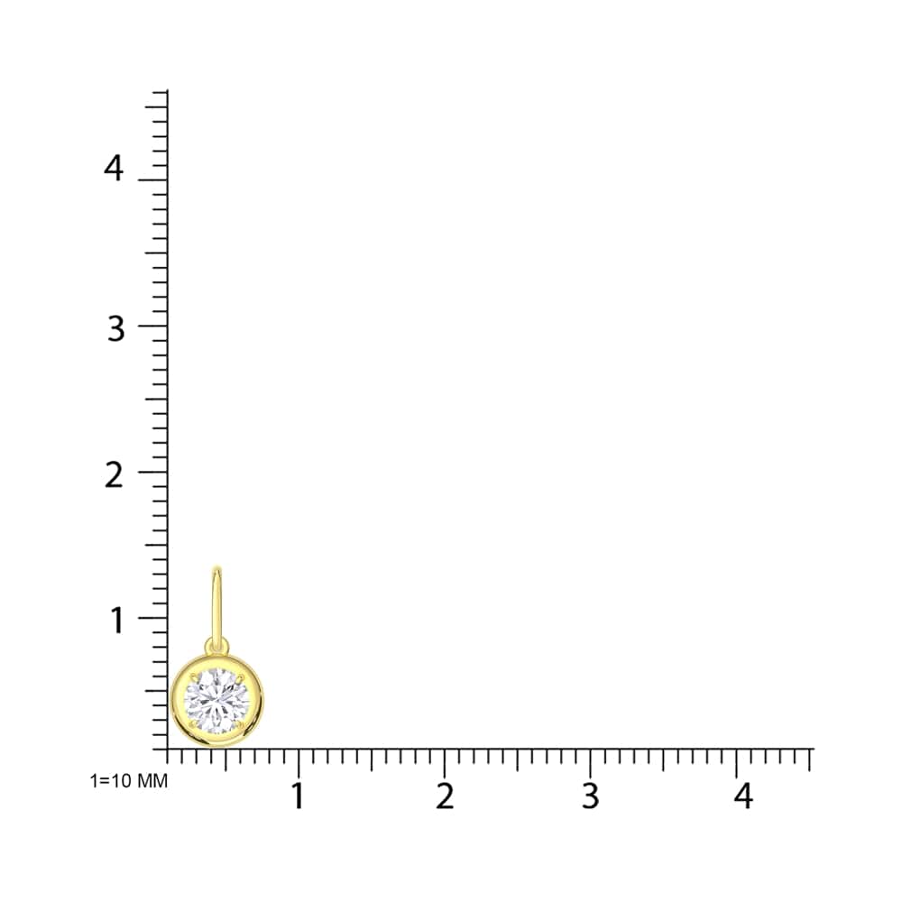 10K Yellow Gold 1/3 Ct.Tw. Lab Grown Diamond Solitaire Pendant  Picasso Gold & Diamond Jewelry