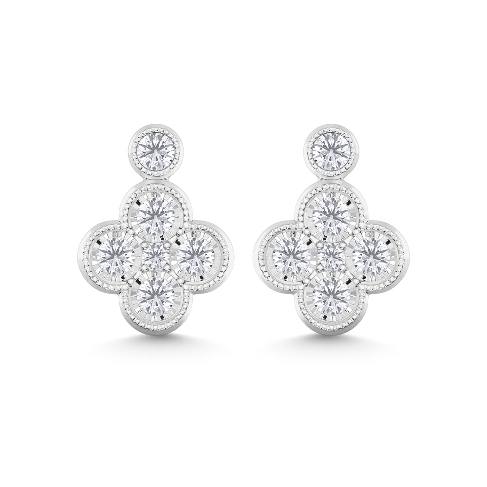 10K White Gold Lab Grown Diamond 1/4 Ct.Tw. Fashion Earrings