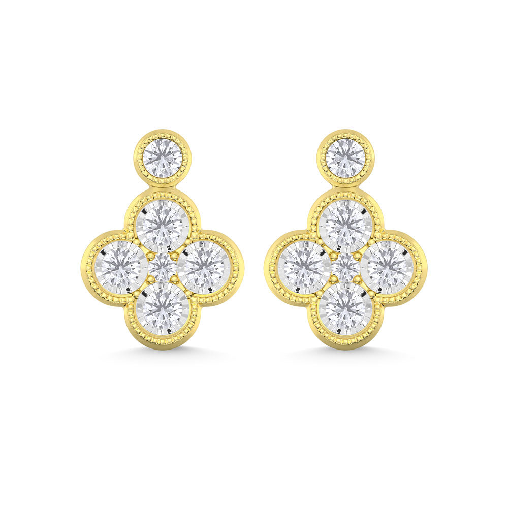 10K Yellow Gold Lab Grown Diamond 1/4 Ct.Tw. Fashion Earrings  Picasso Gold & Diamond Jewelry