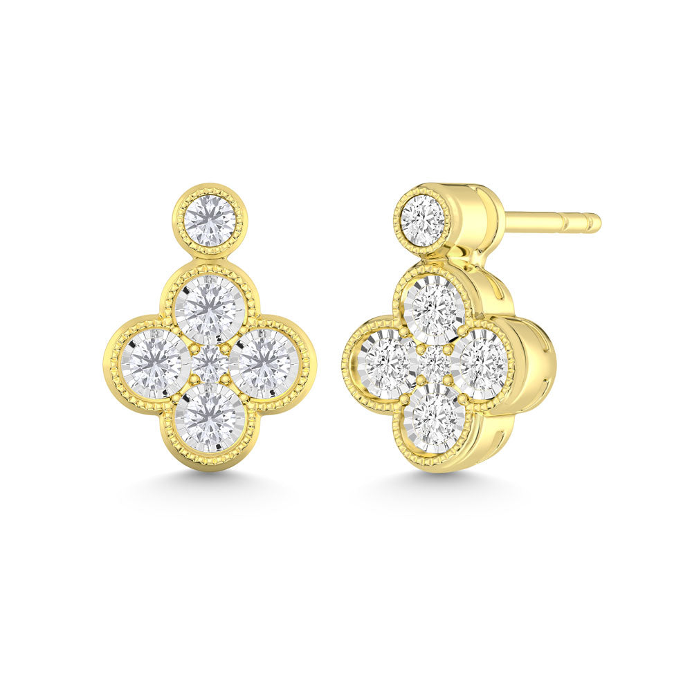10K Yellow Gold Lab Grown Diamond 1/4 Ct.Tw. Fashion Earrings  Picasso Gold & Diamond Jewelry