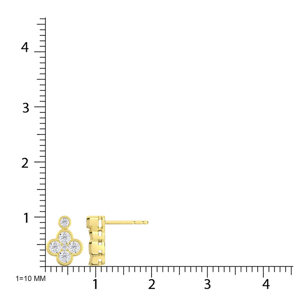 10K Yellow Gold Lab Grown Diamond 1/4 Ct.Tw. Fashion Earrings  Picasso Gold & Diamond Jewelry
