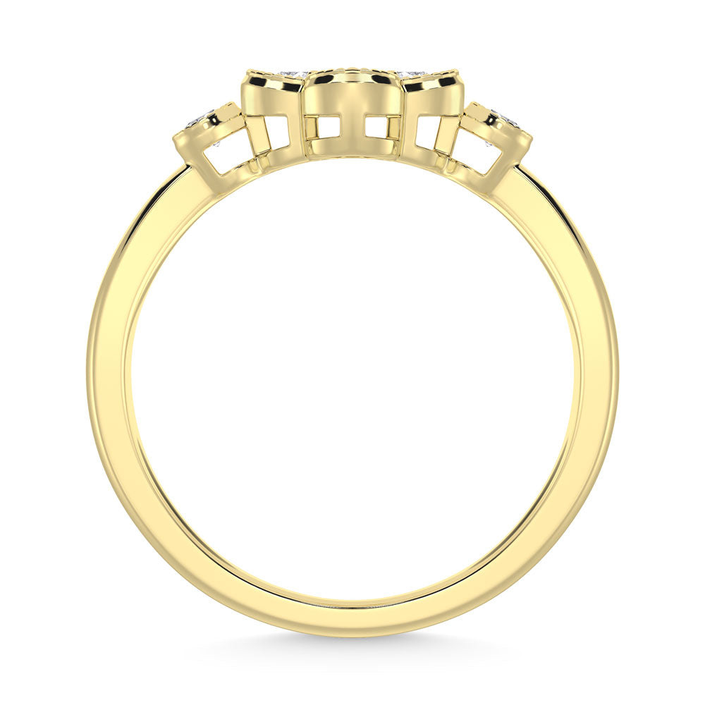 10K Yellow Gold Lab Grown Diamond 1/4 ct. tw. Fashion Ring, side profile view showing the band