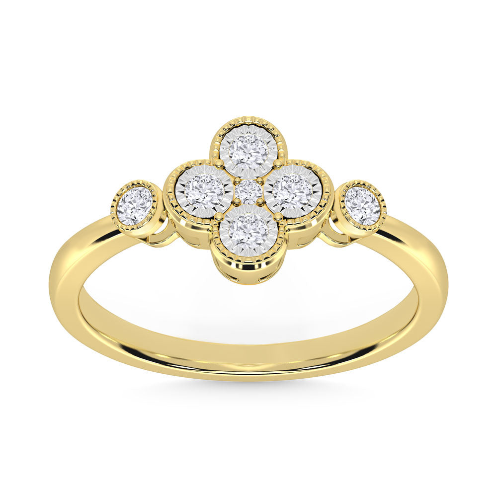 10K Yellow Gold Lab Grown Diamond 1/4 ct. tw. Fashion Ring, top view of the diamonds