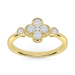 10K Yellow Gold Lab Grown Diamond 1/4 ct. tw. Fashion Ring, top view of the diamonds