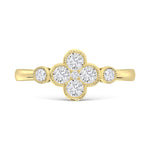 10K Yellow Gold Lab Grown Diamond 1/4 ct. tw. Fashion Ring, close-up of the diamond setting