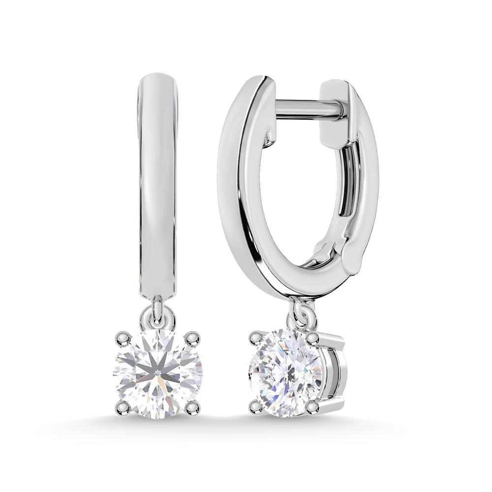 10K White Gold 3/4 Ct.Tw. Lab Grown Diamond Hoop Earrings  Picasso Gold & Diamond Jewelry