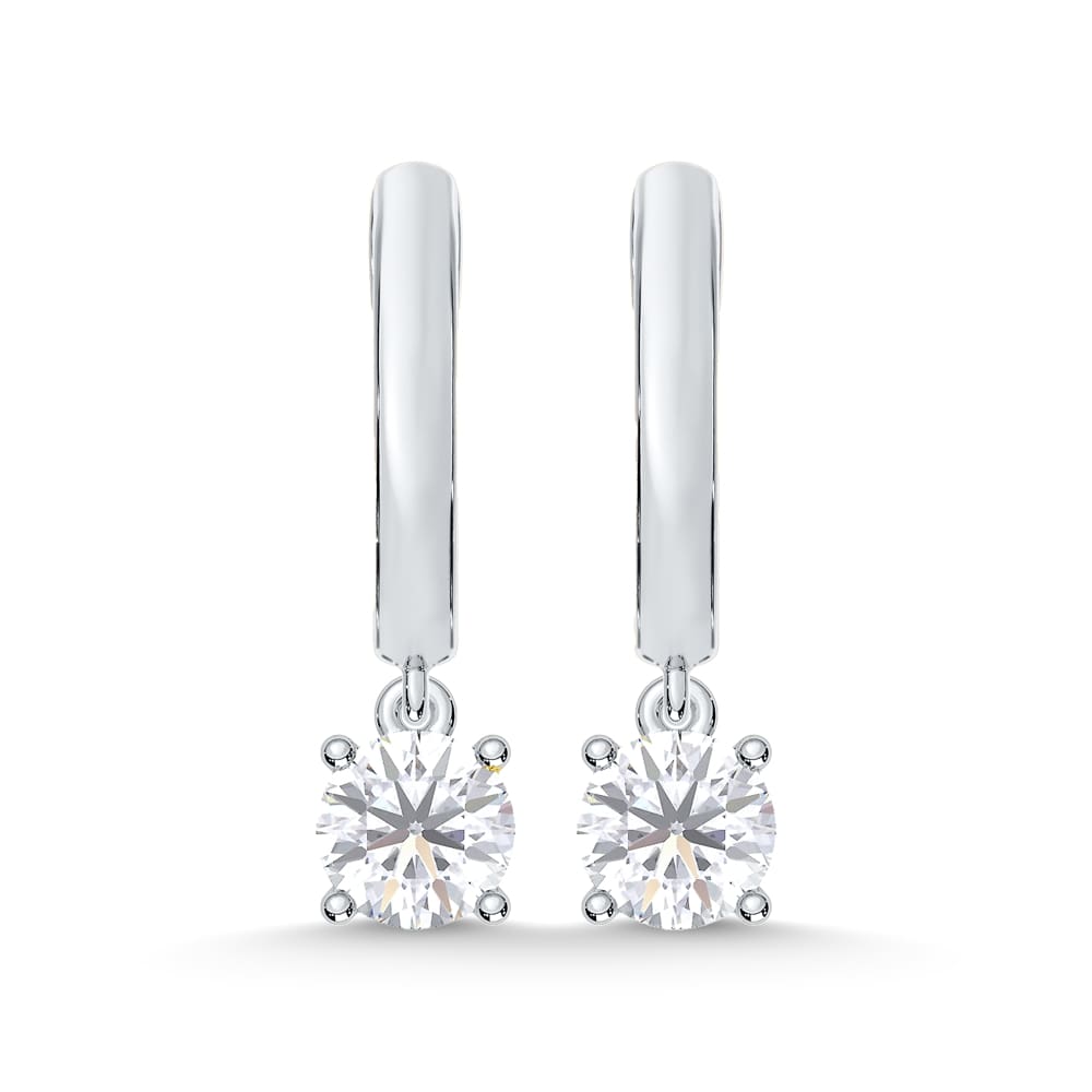 10K White Gold 1/2 Ct.Tw. Labgrown Diamond Hoop Earrings