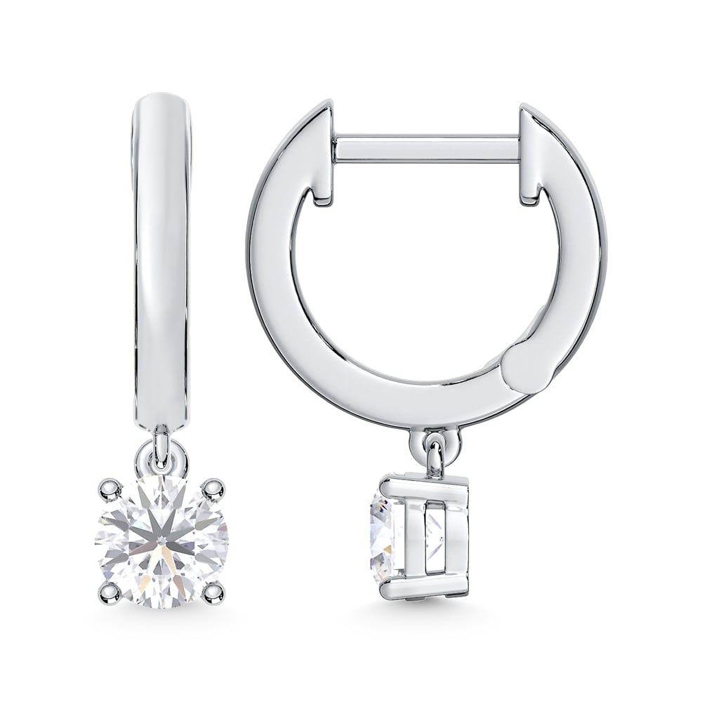 10K White Gold 3/4 Ct.Tw. Lab Grown Diamond Hoop Earrings  Picasso Gold & Diamond Jewelry