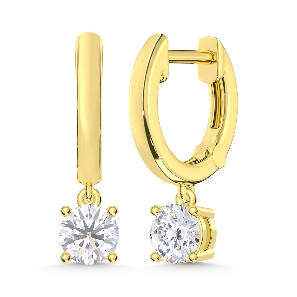 10K Yellow Gold 1/2 Ct.Tw. Lab Grown Diamond Hoop Earrings