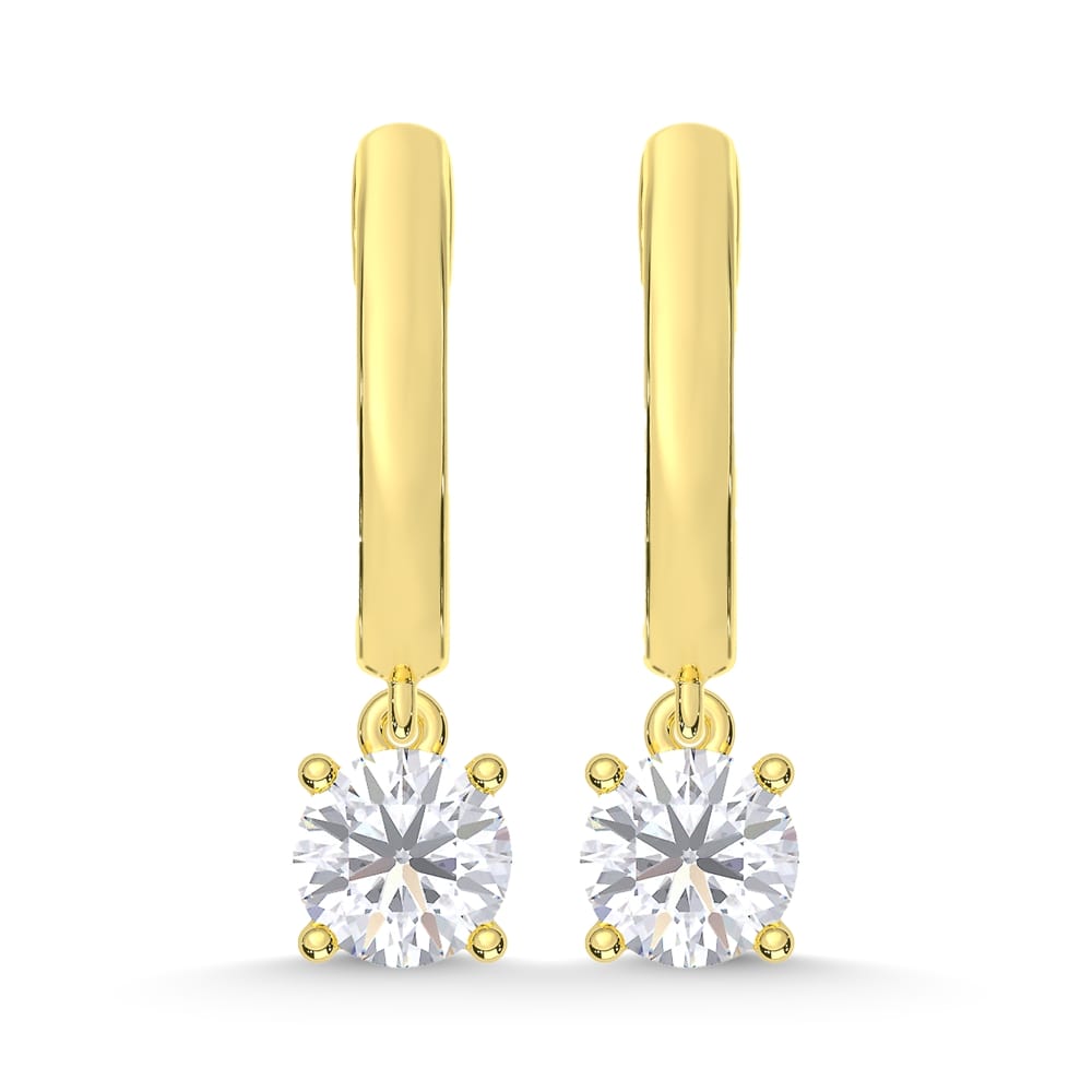 10K Yellow Gold 3/4 Ct.Tw. Lab Grown Diamond Hoop Earrings