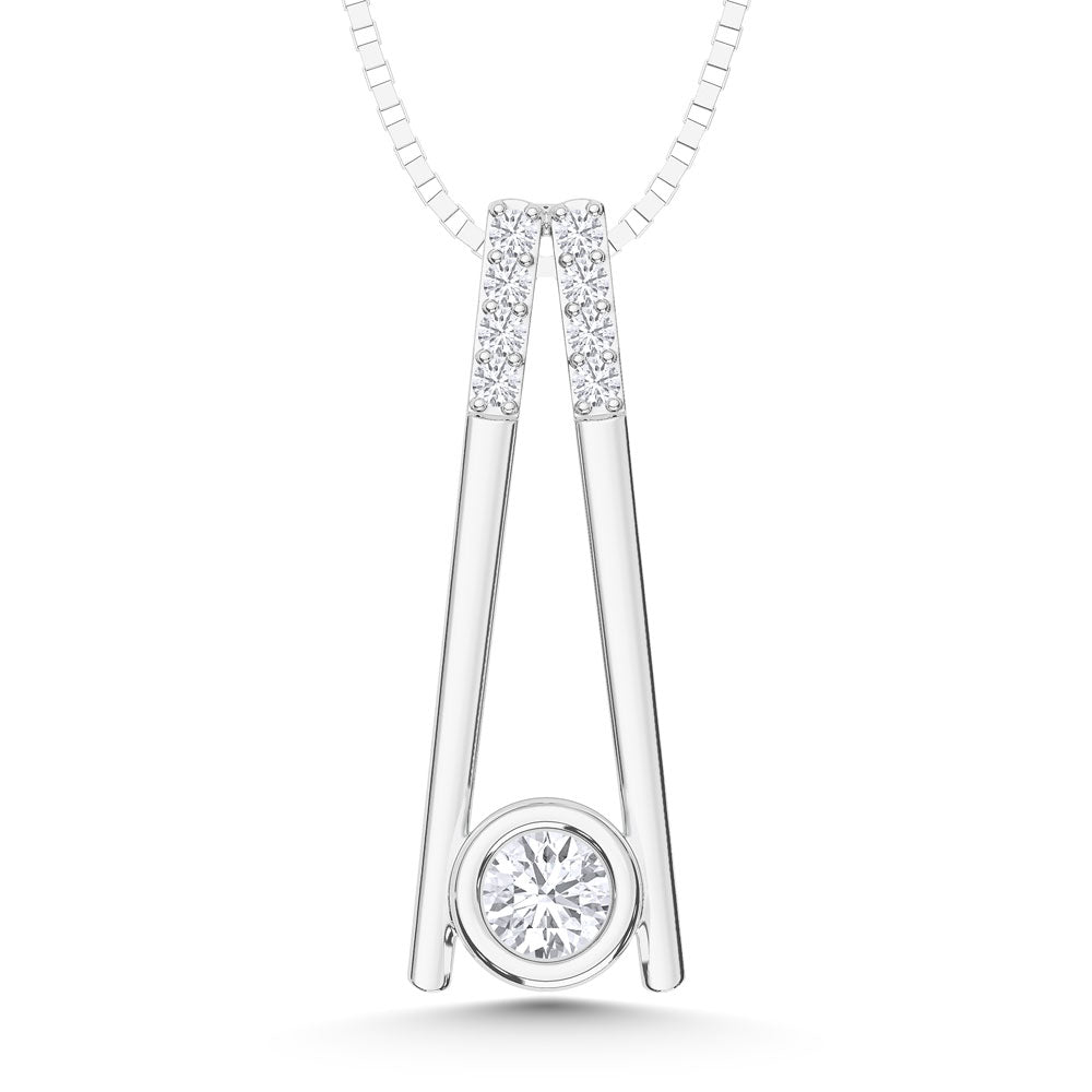 10K White Gold Lab Grown Diamond 1/5 Ct.Tw. Fashion Pendant  Picasso Gold & Diamond Jewelry