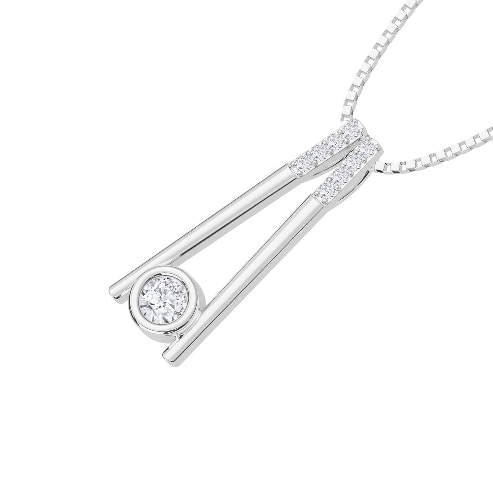 10K White Gold Lab Grown Diamond 1/5 Ct.Tw. Fashion Pendant  Picasso Gold & Diamond Jewelry