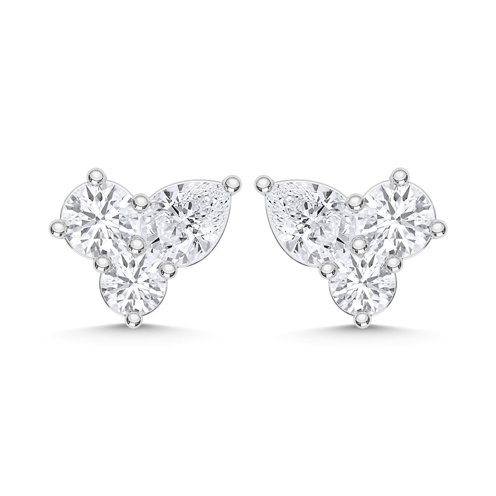 10K White Gold Lab Grown Diamond 3/4 Ct.Tw. Fashion Earrings  Picasso Gold & Diamond Jewelry