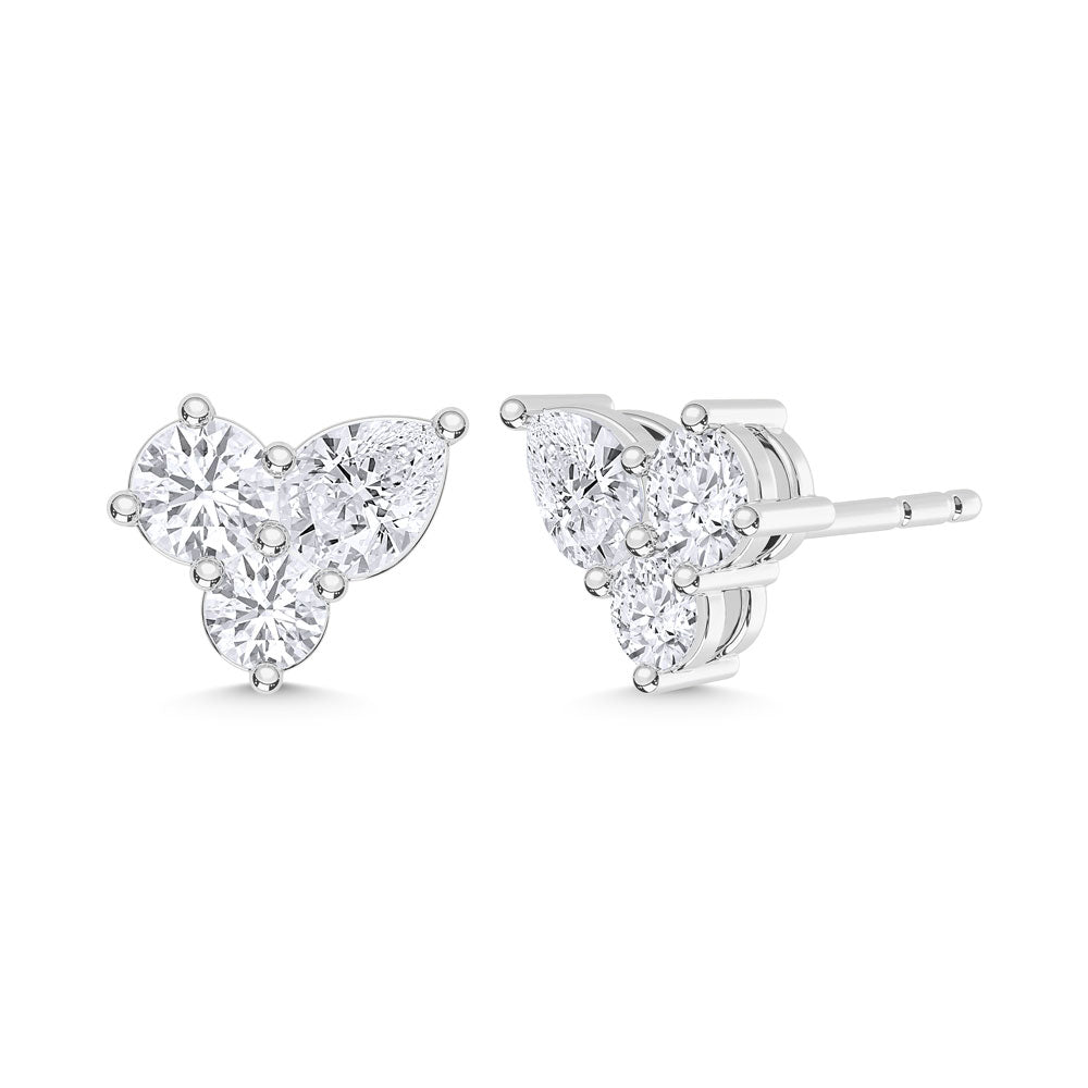 10K White Gold Lab Grown Diamond 3/4 Ct.Tw. Fashion Earrings  Picasso Gold & Diamond Jewelry