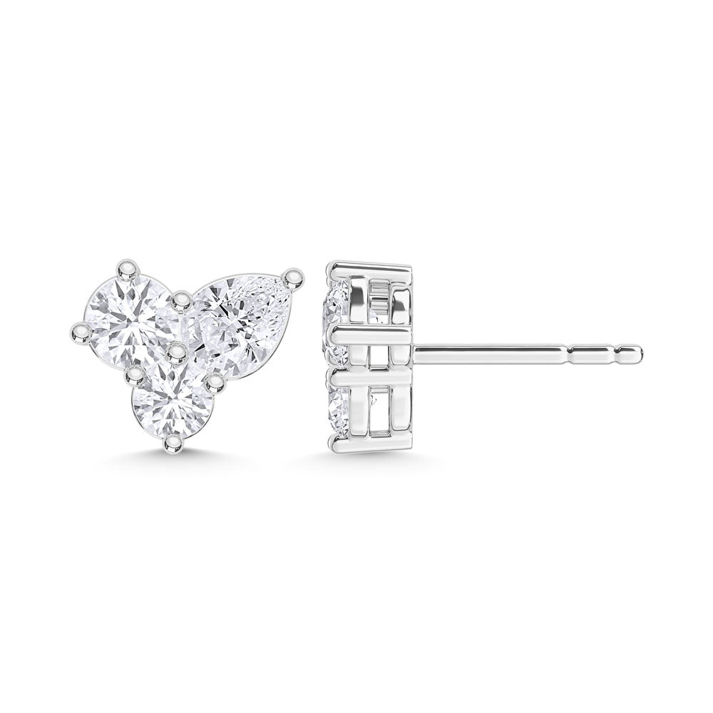 10K White Gold Lab Grown Diamond 3/4 Ct.Tw. Fashion Earrings  Picasso Gold & Diamond Jewelry