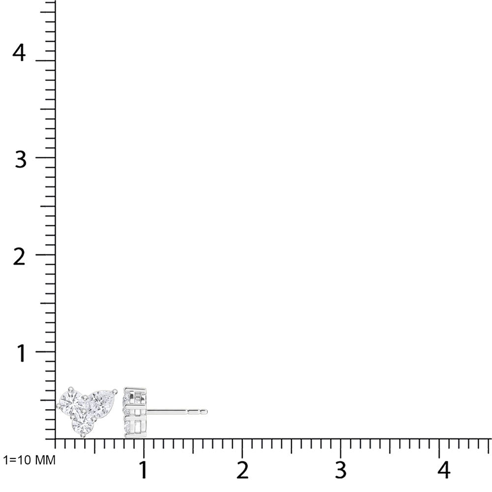 10K White Gold Lab Grown Diamond 3/4 Ct.Tw. Fashion Earrings  Picasso Gold & Diamond Jewelry