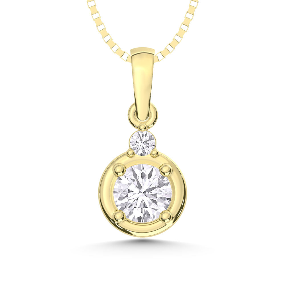 10K Yellow Gold Lab Grown Diamond 1/4 Ct.Tw. Fashion Pendant  Picasso Gold & Diamond Jewelry