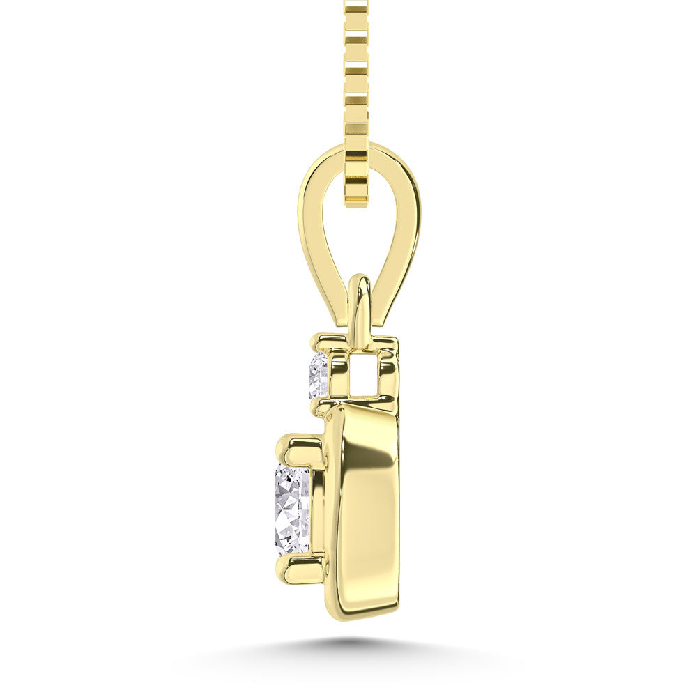 10K Yellow Gold Lab Grown Diamond 1/4 Ct.Tw. Fashion Pendant  Picasso Gold & Diamond Jewelry