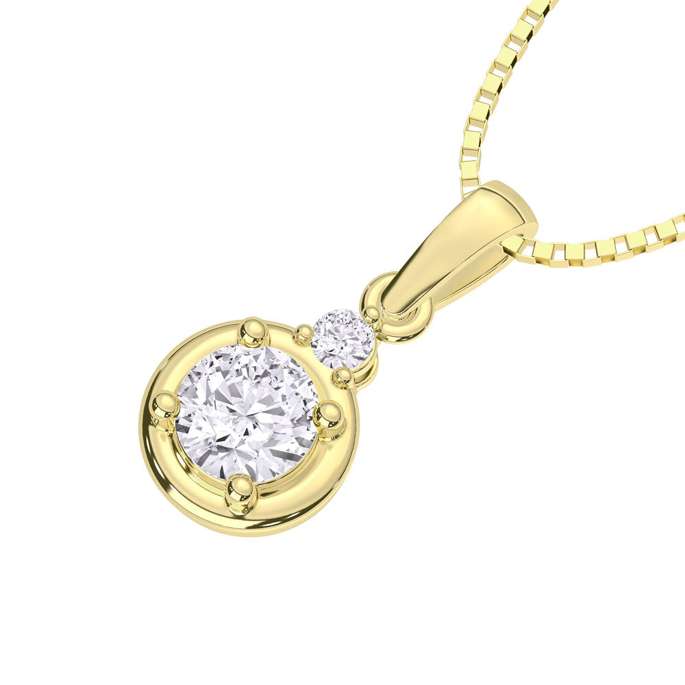 10K Yellow Gold Lab Grown Diamond 1/4 Ct.Tw. Fashion Pendant  Picasso Gold & Diamond Jewelry