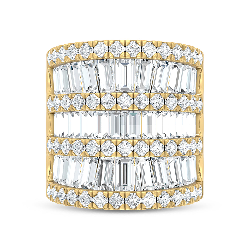 14K Yellow Gold Lab Grown Diamond Round and Tapered 7 ct. tw. Round and Tapered Fashion Band | Picasso Gold & Diamond
