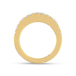 14K Yellow Gold Lab Grown Diamond Round and Tapered 7 ct. tw. Round and Tapered Fashion Band, close-up of the diamond setting