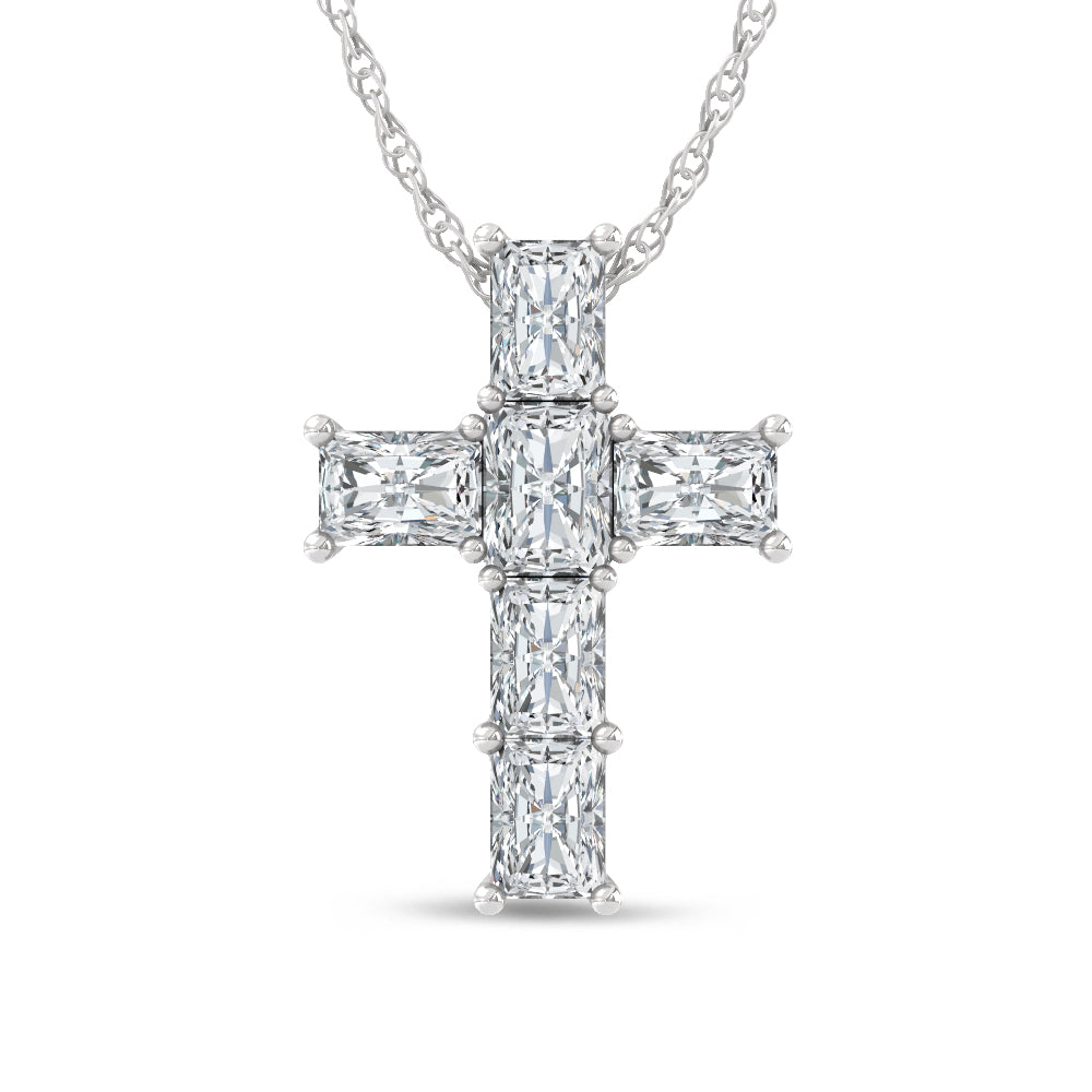 14K White Gold Lab Grown Diamond 1 Ct.Tw. Cross Pendant  Picasso Gold & Diamond Jewelry