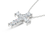 14K White Gold Lab Grown Diamond 1 Ct.Tw. Cross Pendant  Picasso Gold & Diamond Jewelry
