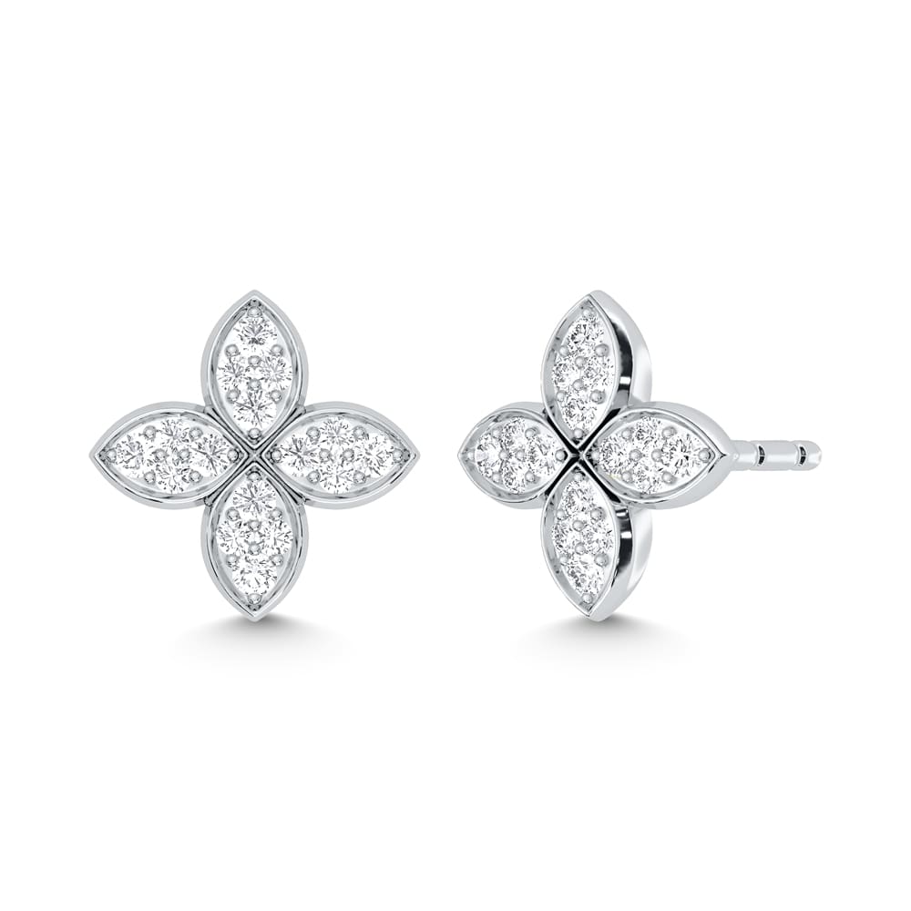 10K White Gold 1/2 Ct.Tw. Labgrown Diamond Fashion Earrings