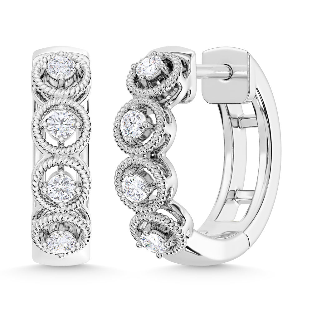 10K White Gold Lab Grown Diamond 1/6 Ct.Tw. Fashion Earrings