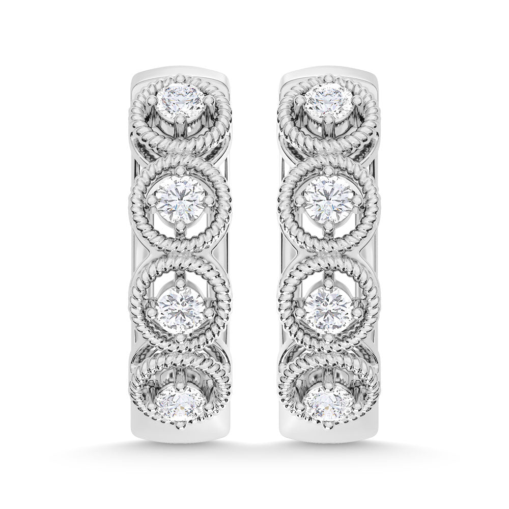 10K White Gold Lab Grown Diamond 1/6 Ct.Tw. Fashion Earrings