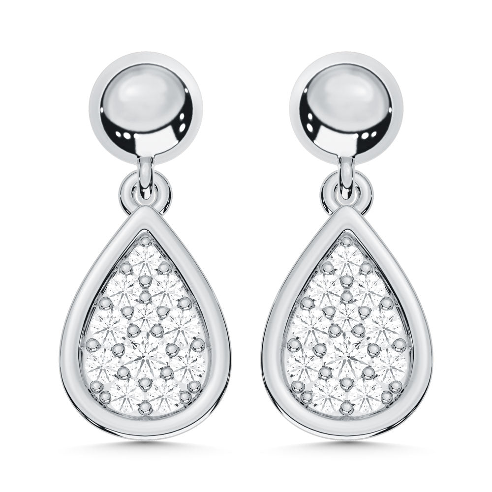 10K White Gold Lab Grown Diamond 1/5 Ct.Tw. Fashion Earrings  Picasso Gold & Diamond Jewelry