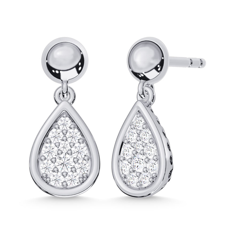 10K White Gold Lab Grown Diamond 1/5 Ct.Tw. Fashion Earrings  Picasso Gold & Diamond Jewelry