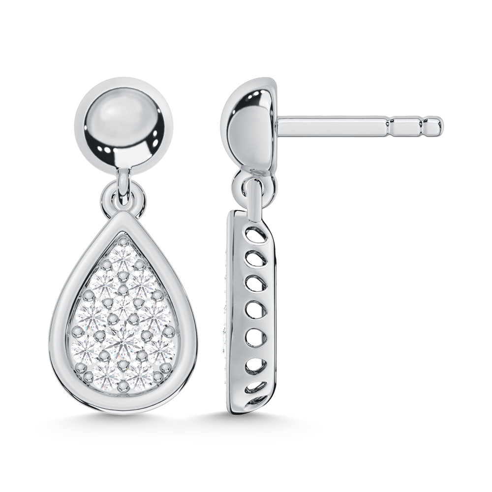 10K White Gold Lab Grown Diamond 1/5 Ct.Tw. Fashion Earrings  Picasso Gold & Diamond Jewelry