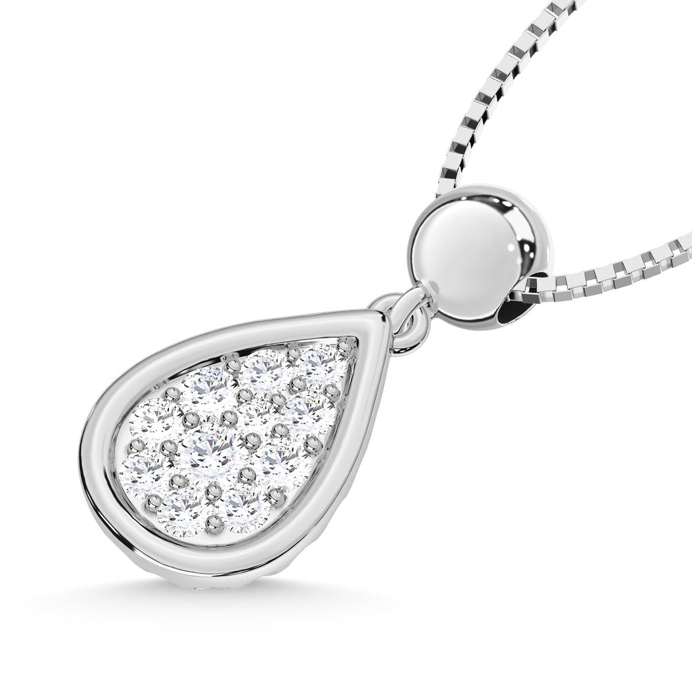 10K White Gold Lab Grown Diamond 1/6 Ct.Tw. Fashion Pendant  Picasso Gold & Diamond Jewelry