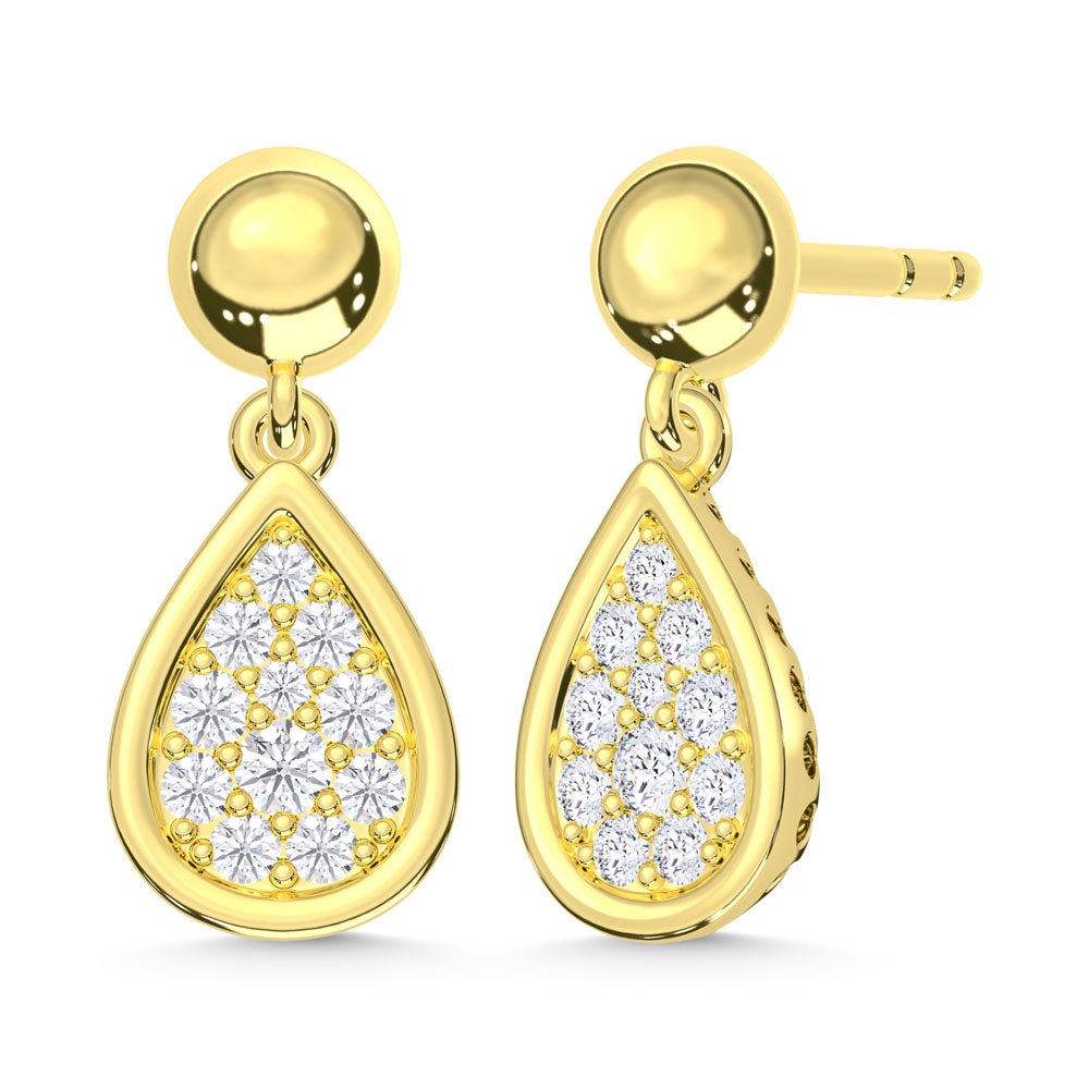 10K Yellow Gold Lab Grown Diamond 1/5 Ct.Tw. Fashion Earrings