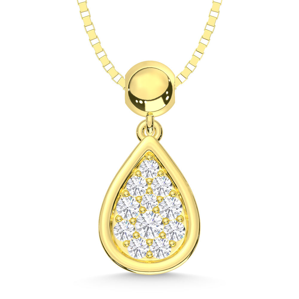 10K Yellow Gold Lab Grown Diamond 1/6 Ct.Tw. Fashion Pendant  Picasso Gold & Diamond Jewelry