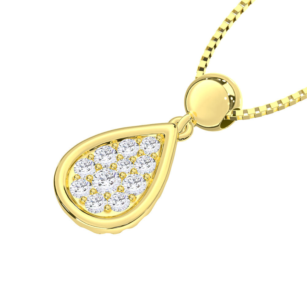 10K Yellow Gold Lab Grown Diamond 1/6 Ct.Tw. Fashion Pendant  Picasso Gold & Diamond Jewelry