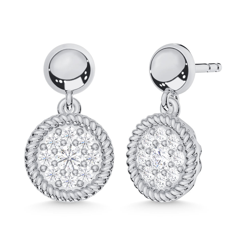 10K White Gold Lab Grown Diamond 1/5 Ct.Tw. Fashion Earrings